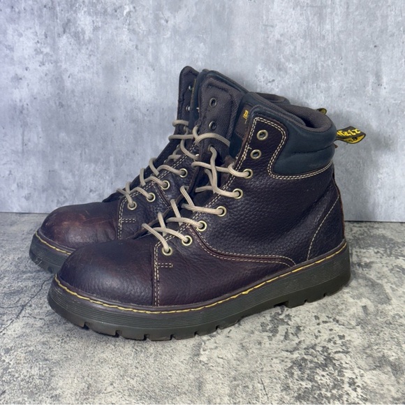 Dr. Martens Gilbreth Steel Toe Boot Women 11 Brown Leather Slip Resistant Safety - Picture 3 of 11